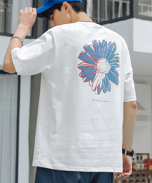 HOOK(HOOK（フック）)/【HOOK】花柄プリント　ビッグtシャツ/img01