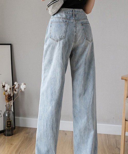 Girly Doll ハイウエストストレートデニム 21春夏商品 韓国ファッション ガーリードール Girly Doll Magaseek