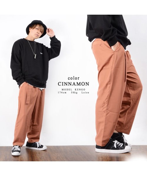 1111clothing(ワンフォークロージング)/◆ベルト付き ワイドテーパードパンツ◆ パンツ メンズ パンツ レディース ワイドパンツ メンズ テーパードパンツ レディース ワイドテーパードパンツ 春 春服/img10