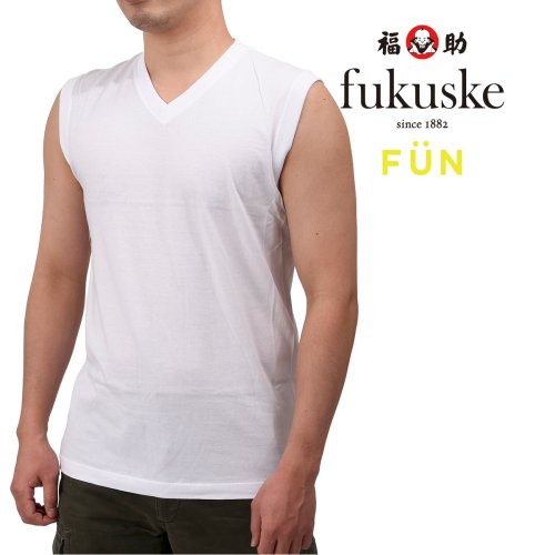 fukuske FUN(フクスケ ファン)/福助 公式 メンズ fukuske FUN Vネック スリーブレス Tシャツ/img01