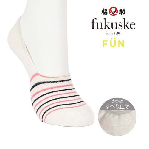 fukuske FUN(フクスケ ファン)/福助 公式 レディース fukuske FUN 3Dフィットカバー ボーダー 深履き カバーソックス/img01
