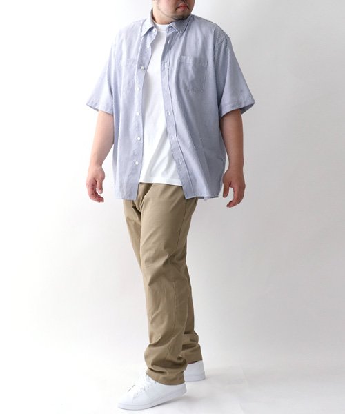 MARUKAWA(大きいサイズのマルカワ)/ 大きいサイズ 2L 3L 4L 5L 半袖 ボタンダウンシャツ メンズ カジュアル パナマ織り /img10