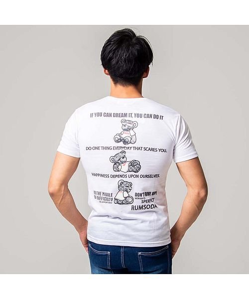 SB Select(エスビーセレクト)/RUMSODA ベアロゴプリントクルーネック半袖Tシャツ メンズ プリント クマ 熊 ユニセックスストリート カジュアル/img02