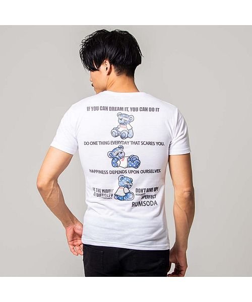 SB Select(エスビーセレクト)/RUMSODA ベアロゴプリントクルーネック半袖Tシャツ メンズ プリント クマ 熊 ユニセックスストリート カジュアル/img04