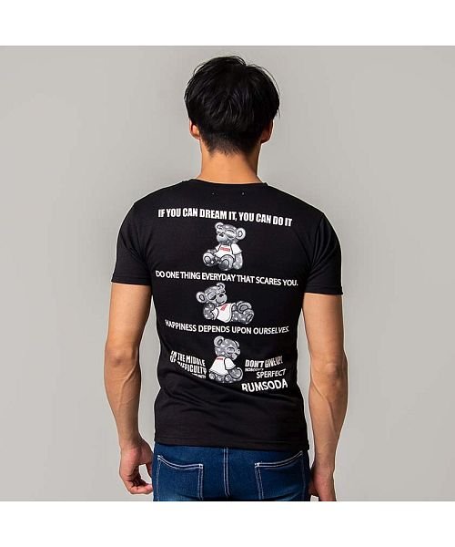 SB Select(エスビーセレクト)/RUMSODA ベアロゴプリントクルーネック半袖Tシャツ メンズ プリント クマ 熊 ユニセックスストリート カジュアル/img07