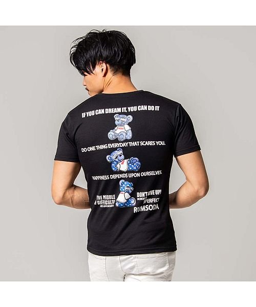 SB Select(エスビーセレクト)/RUMSODA ベアロゴプリントクルーネック半袖Tシャツ メンズ プリント クマ 熊 ユニセックスストリート カジュアル/img09