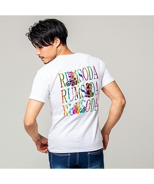 SB Select(エスビーセレクト)/RUMSODA レインボー箔ロゴプリントクルーネック半袖Tシャツ メンズ クマ ベア 熊 ストリート カジュアル/img02