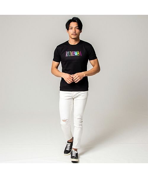 SB Select(エスビーセレクト)/RUMSODA レインボー箔ロゴプリントクルーネック半袖Tシャツ メンズ クマ ベア 熊 ストリート カジュアル/img03