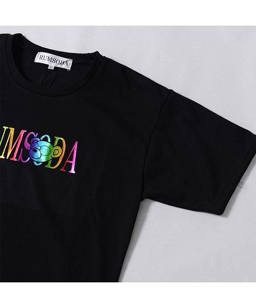 SB Select(エスビーセレクト)/RUMSODA レインボー箔ロゴプリントクルーネック半袖Tシャツ メンズ クマ ベア 熊 ストリート カジュアル/img09
