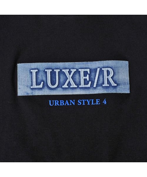 SB Select(エスビーセレクト)/LUXE/R デニムロゴエンボススパンテレコクルーネック半袖Tシャツ ブランド プリント ボックスロゴ おしゃれ/img06