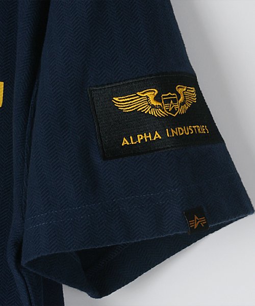 ALPHA INDUSTRIES(アルファインダストリーズ)/【ALPHA】 アルファ ヘリンボーンプリント半袖Tシャツ/img09