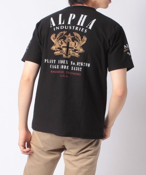 ALPHA INDUSTRIES(アルファインダストリーズ)/【ALPHA】 アルファ ヘリンボーンプリント半袖Tシャツ/img17