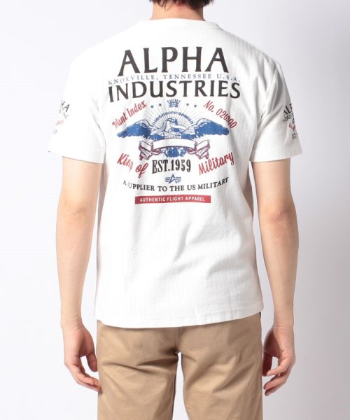 ALPHA INDUSTRIES(アルファインダストリーズ)/【ALPHA】 アルファ ヘリンボーンプリント半袖Tシャツ/img12