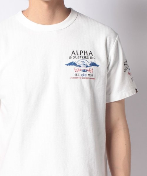 ALPHA INDUSTRIES(アルファインダストリーズ)/【ALPHA】 アルファ ヘリンボーンプリント半袖Tシャツ/img13