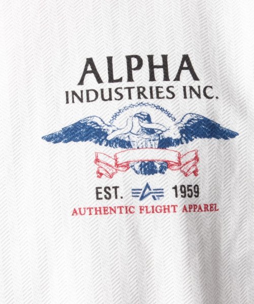ALPHA INDUSTRIES(アルファインダストリーズ)/【ALPHA】 アルファ ヘリンボーンプリント半袖Tシャツ/img15