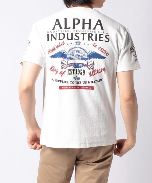 ALPHA INDUSTRIES(アルファインダストリーズ)/【ALPHA】 アルファ ヘリンボーンプリント半袖Tシャツ/img18