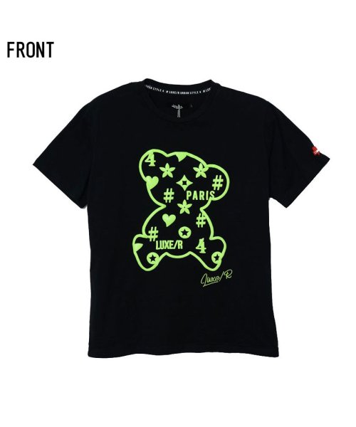SB Select(エスビーセレクト)/LUXE/R 発泡ベアプリントクルーネック半袖Tシャツ メンズ 半袖  クマ 熊 モノグラム 蛍光色 ネオンカラー/img13
