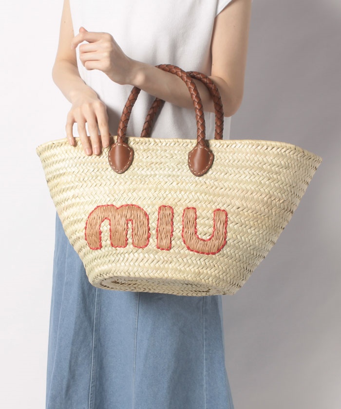 miumiu ミュウミュウ ラフィアバッグ買い物袋