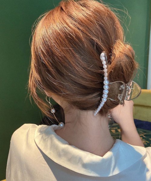 shoppinggo(ショッピングゴー)/パール バンスクリップ ヘアクリップ 大粒パール バレッタ まとめ髪 髪飾り ヘアアクセサリー 髪留め ヘアアレンジ アクセント/img08