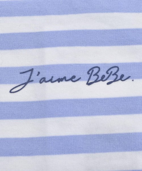 BeBe(ベベ)/ボーダー 肩開き リボン ロゴプリント 半袖 Tシャツ （90～150cm）/img08
