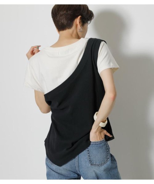 AZUL by moussy(アズールバイマウジー)/FAKE LAYERED ONE SHOULDER TOPS/img02