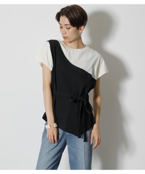 AZUL by moussy(アズールバイマウジー)/FAKE LAYERED ONE SHOULDER TOPS/img04