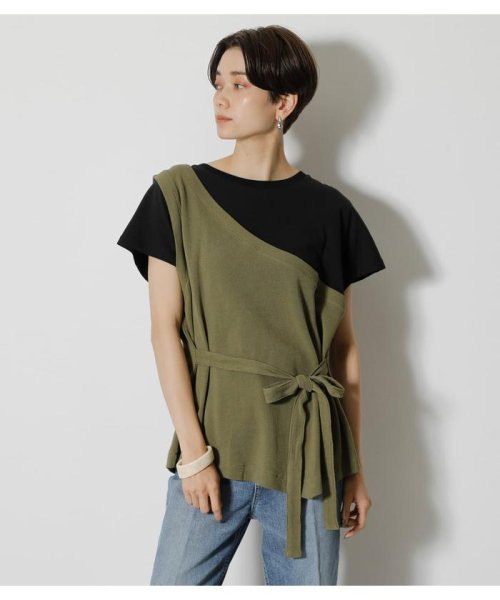 AZUL by moussy(アズールバイマウジー)/FAKE LAYERED ONE SHOULDER TOPS/img22