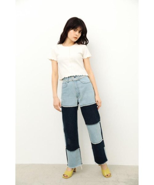 LAGUA GEM(ラグアジェム)/FRONT BUTTON CROPPED TOPS/img01