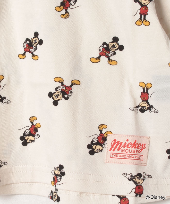 【DISNEY】ミッキーマウスデザイン 総柄Tシャツ