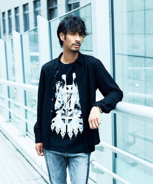 5351POURLESHOMMES(5351POURLESHOMMES)/ブラックパンサー クルーネック半袖Tシャツ/img07