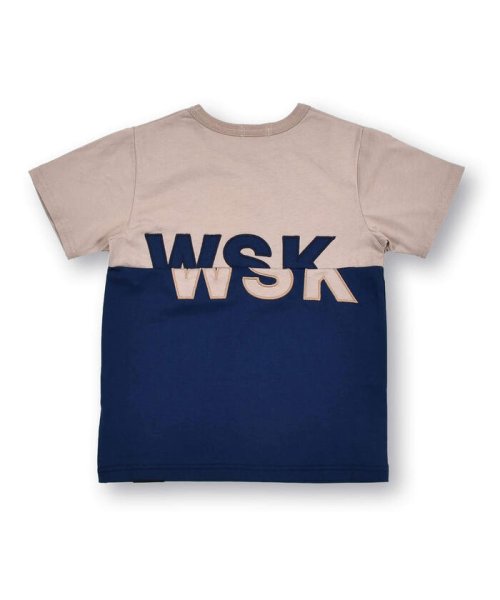WASK(ワスク)/ロゴ 切り替え バイカラー 天竺 半袖 Tシャツ (100~160cm)/img07