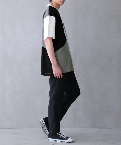 osharewalker(オシャレウォーカー)/『アシメ配色コットンTシャツ』/img02