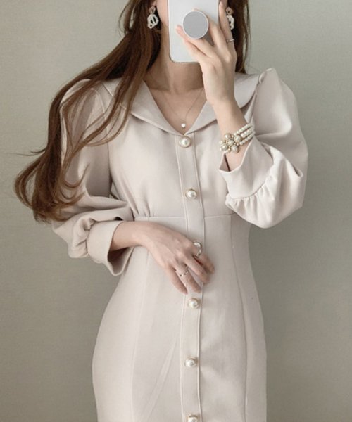 aimoha(aimoha（アイモハ）)/【Jasmine Grandiflorum】 7分袖マーメイドワンピース 韓国ファッション/img14