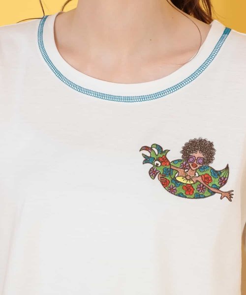 Jocomomola(ホコモモラ)/Un Rayo de sol ポイント刺繍Tシャツ/img03
