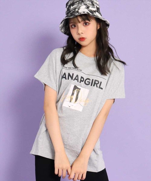 ANAP　GiRL(アナップガール)/モノトーン転写Tシャツ/img12