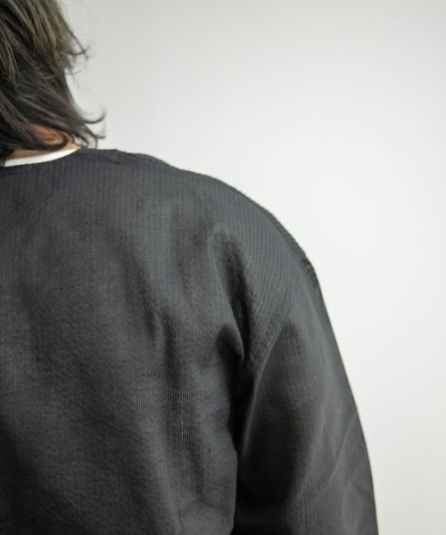 Nylaus(ナイラス)/シジラ織り ノーカラー半袖シャツ/クロップドパンツ パジャマ上下セット/img06
