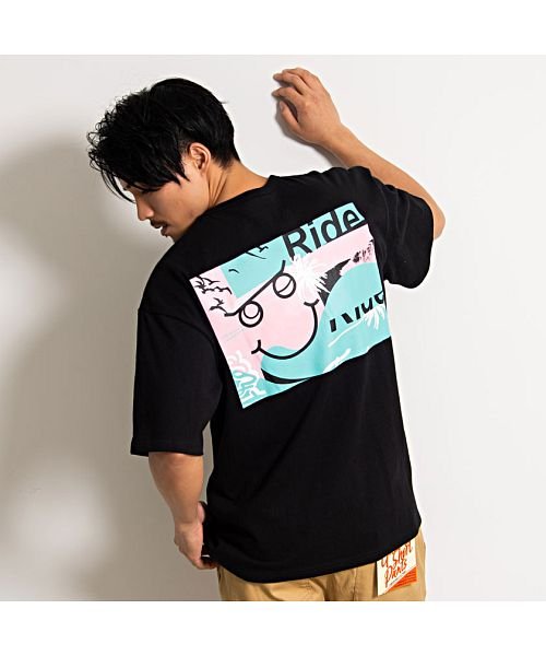 CavariA(キャバリア)/CavariA バックイラストプリントクルーネック半袖ビッグTシャツ メンズ イラスト 大きめ  【C】/img09