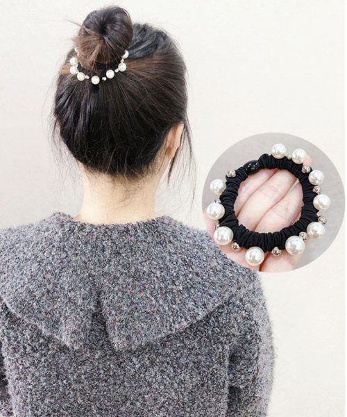 クーポン セール 25 Off ヘアゴム ヘアアクセサリー パールヘアゴム ヘアポニー まとめ髪 おしゃれ かわいい 髪飾り パール付き ホワイト セイヘイショップ Seiheishop Magaseek