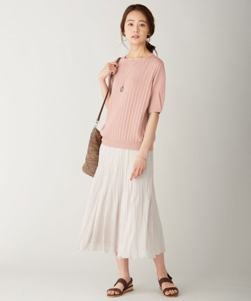 J.PRESS LADIES（LARGE SIZE）(J．プレス　レディス（大きいサイズ）)/【UVカット・洗える】Functional Cotton Blend プリーツ ニット/img01