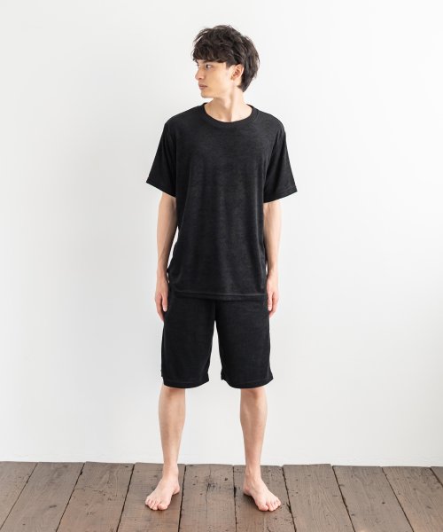 Rocky Monroe(ロッキーモンロー)/ルームウェア 上下 セットアップ 半袖 Tシャツ ハーフパンツ ショート パイル メンズ レディース ユニセックス ワンマイルウェア ラウンジウェア カットソー/img36