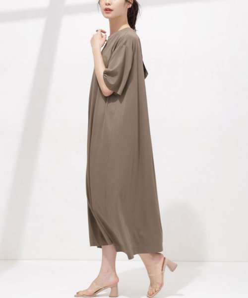 セール Anti Soaked 汗染み防止 ドレープワンピース 半袖 ナノ ユニバース Nano Universe Magaseek