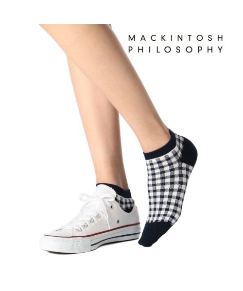 MACKINTOSH PHILOSOPHY(マッキントッシュフィロソフィー)/福助 公式 レディース MACKINTOSH PHILOSOPHY ギンガムチェック スニーカー丈 ソックス/img01