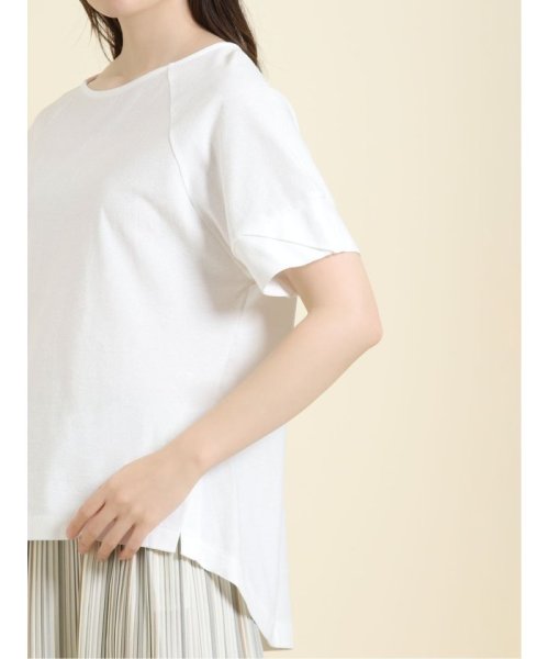 m.f.editorial(エムエフエディトリアル)/梨地切替 クルーネックゆる半袖Ｔシャツ レディース シャツ カットソー トップス カジュアル インナー ビジネス ギフト プレゼント/img05