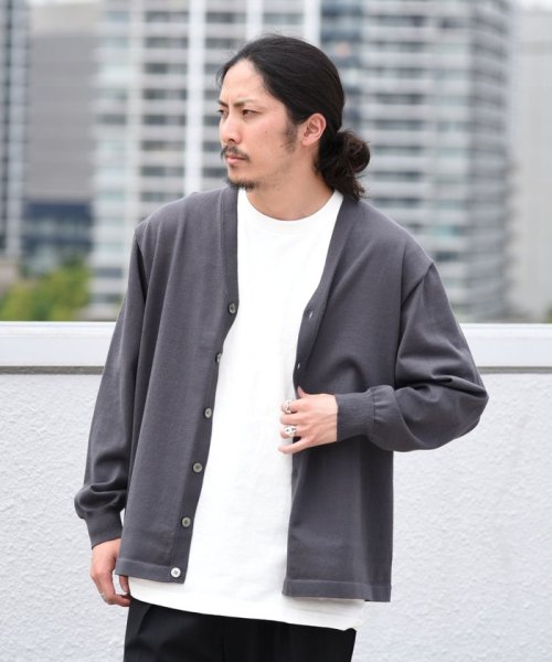 SHIPS MEN(シップス　メン)/【WEB限定】SHIPS: 《洗えるニットとTシャツがセット》 TECH LINEN レイヤード カーディガン (リラックスフィット)/img07