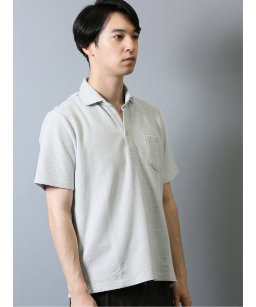 TAKA-Q(タカキュー)/ハニカム鹿の子 スキッパー半袖ポロシャツ/img03