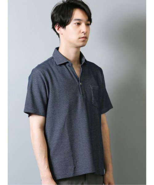 TAKA-Q(タカキュー)/ハニカム鹿の子 スキッパー半袖ポロシャツ/img11