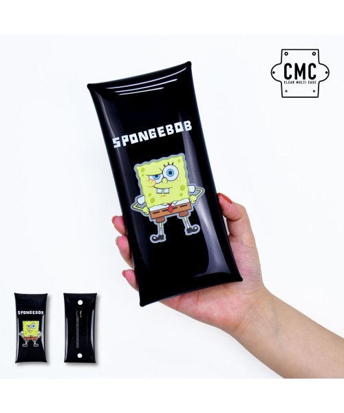 スポンジ ボブ ペンケース 筆箱 小物入れ クリアマルチケース Lサイズ 透明 クリア Pvc キャラクター おしゃれ かわいい 可愛い シンプル 人気 洗える ランナー Runner Magaseek