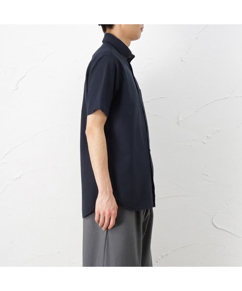 MAC HOUSE(men)(マックハウス（メンズ）)/NAVY ネイビー オーガニックコットン サッカー無地半袖シャツ BGP502/img21