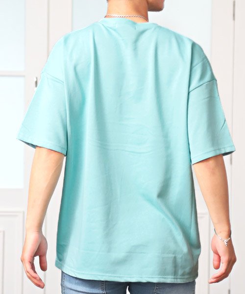 LUXSTYLE(ラグスタイル)/FREAKISHサガラ刺繍ロゴTシャツ/Tシャツ メンズ 半袖 ビッグシルエット ロゴ サガラ刺繍 カレッジ/img01