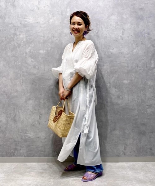 セール マドモアゼル ロペ Mademoiselle Rope 秋まで使える インド刺繍カフタンワンピース Magaseek